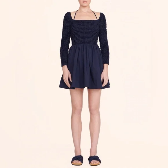 STAUD | Dresses | Staud Cassidy Navy Blue Dress Size Small | Poshmark